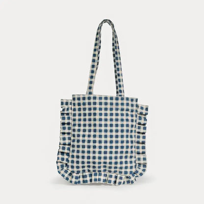 Momo Tote ~ Indigo Gingham