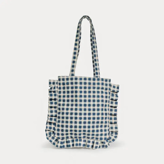Momo Tote ~ Indigo Gingham