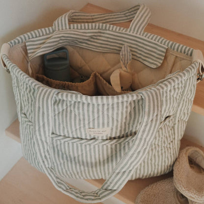 Quilted Diaper Bag ~ Rose Stripe