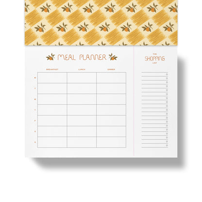 Weekly Meal Planner & Grocery List ~ Orange Check
