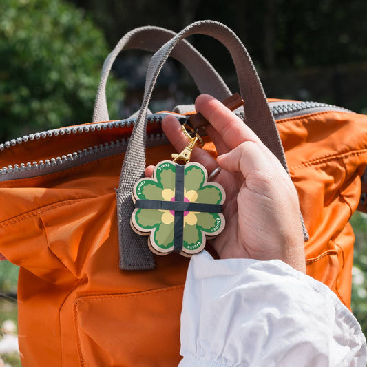 Keyring Flower Press - Greens & Yellows