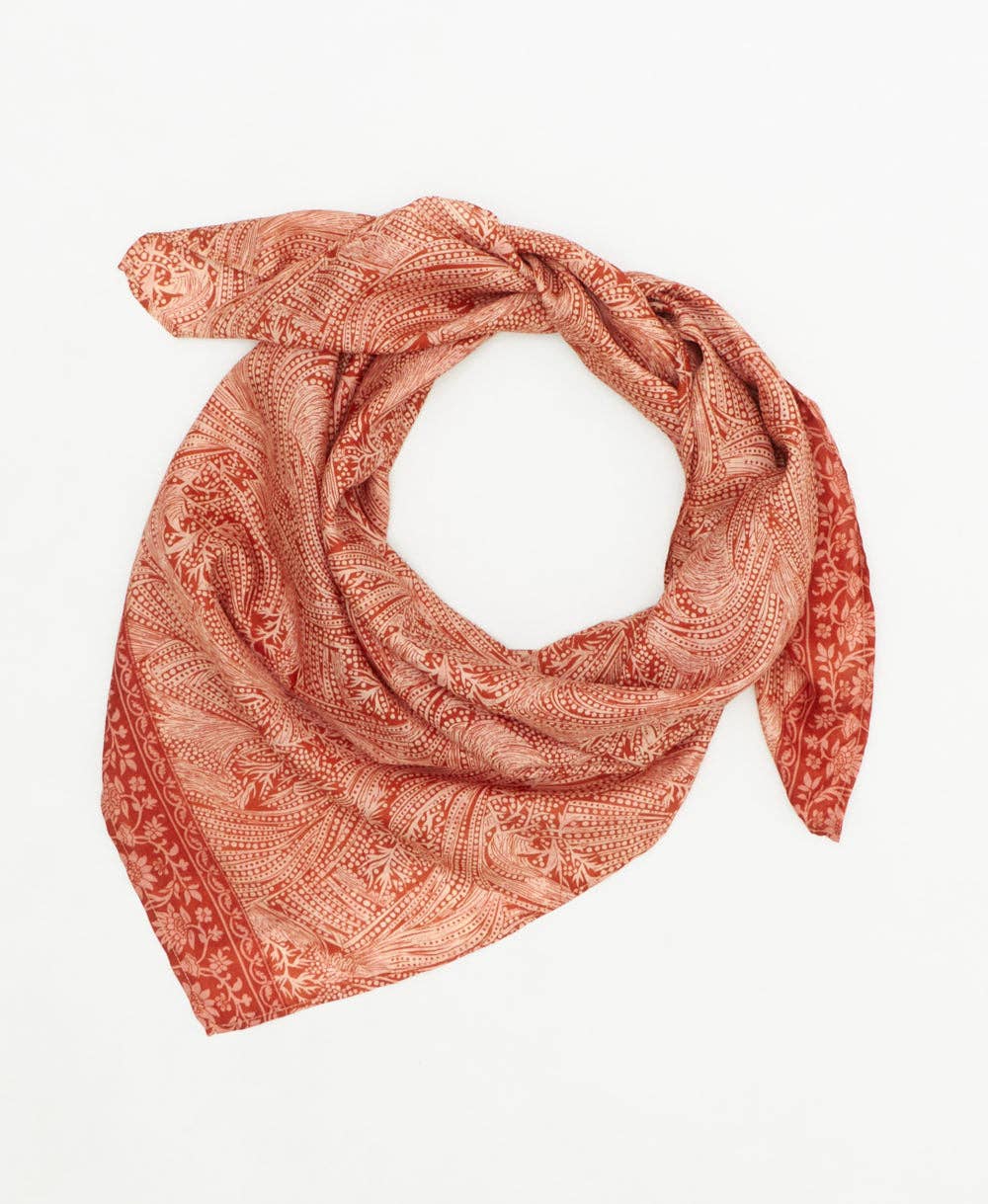 Vintage Silk Square ~ Peachy Keen