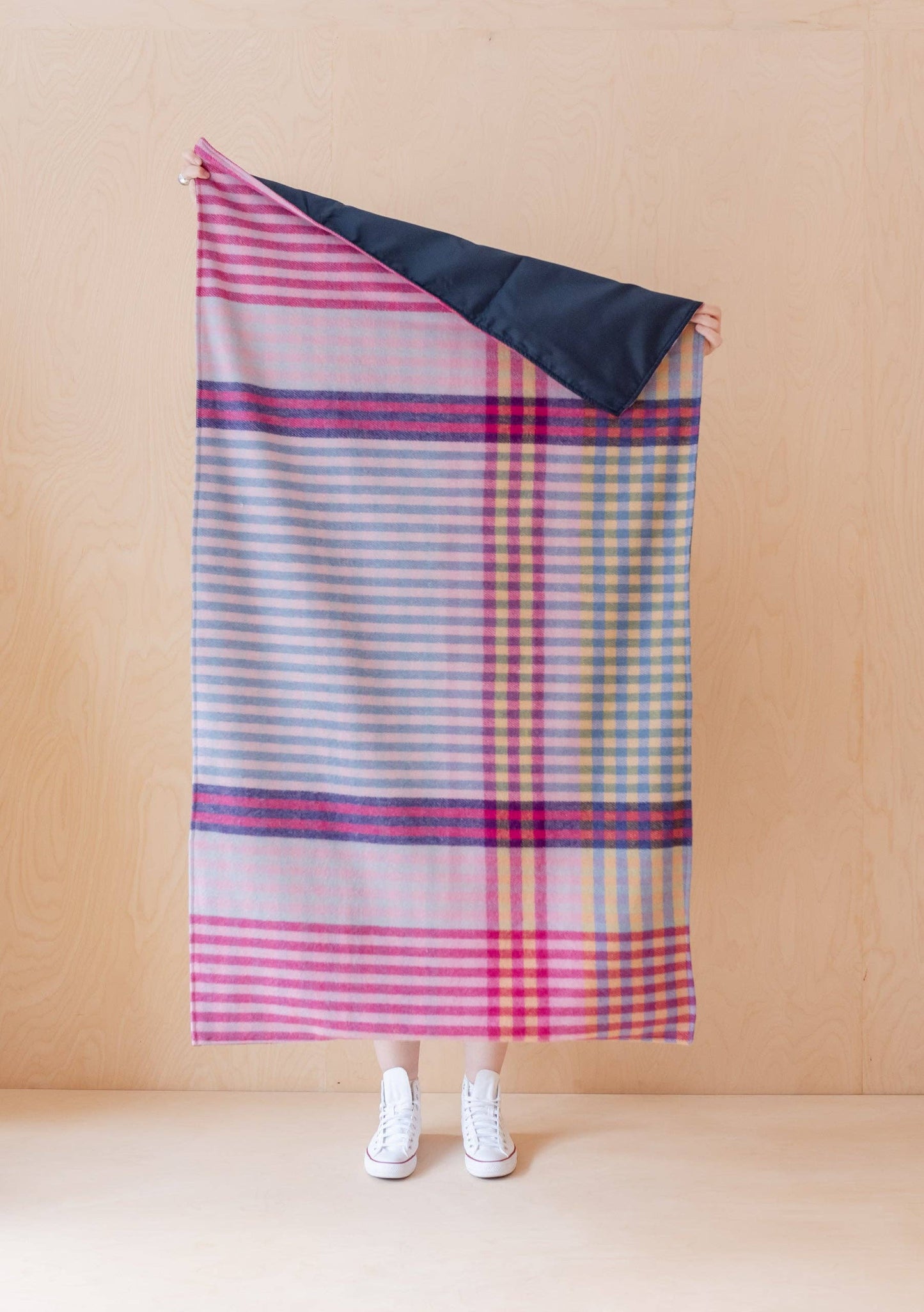 Small Picnic Blanket ~ Pink Micro Gingham