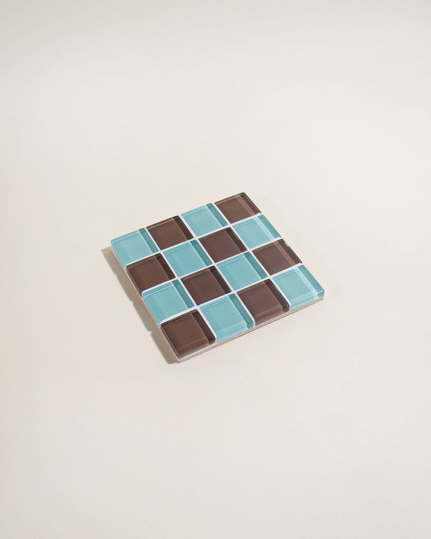 Glass Tile Coaster ~ Sea Salt Dark Chocolate