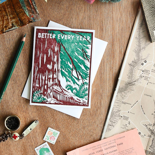 Birthday Greeting Card 'Better Every Year' Redwood
