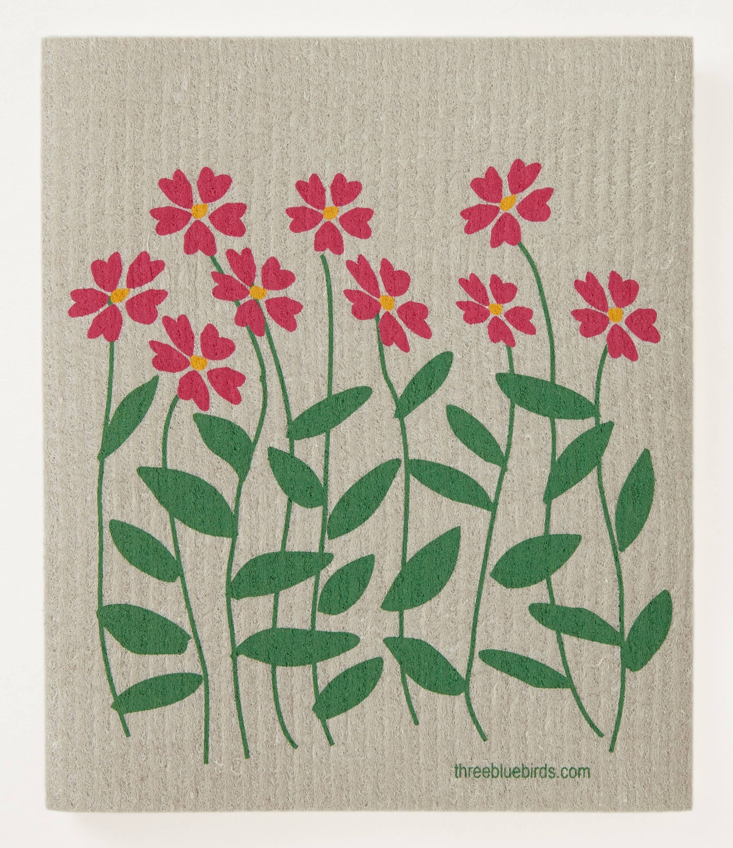 Swedish Dishcloth ~ Zinnias on Sand