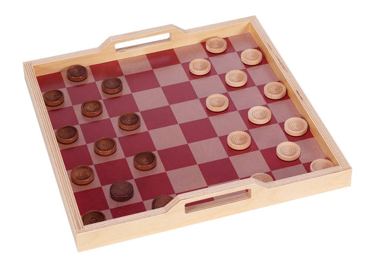 Checker Game & Serving Tray ~ Burgundy