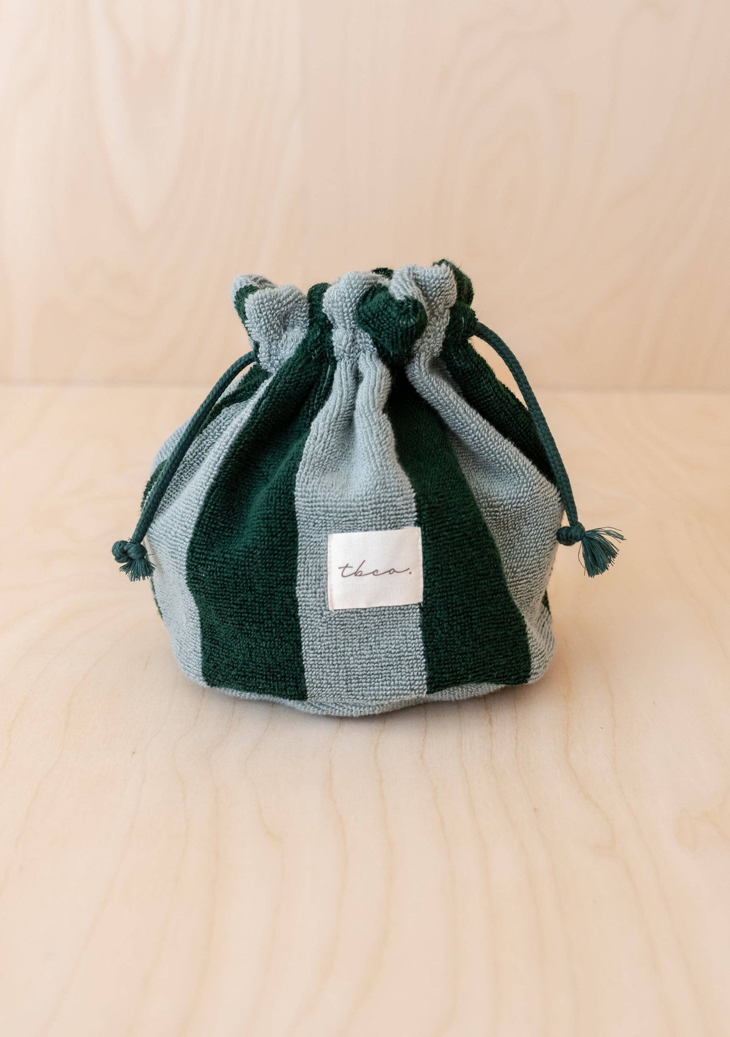 Drawstring Wash Bag ~ Forest Stripe