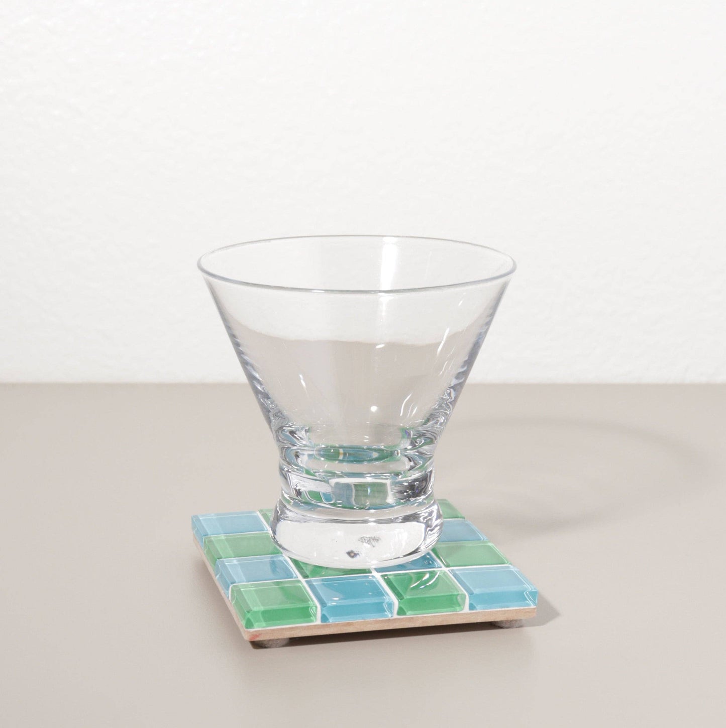 Glass Tile Coaster ~ Greenery