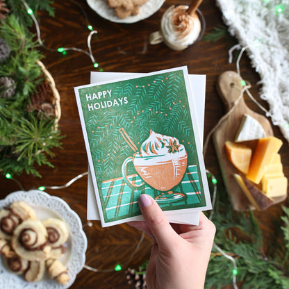 Holiday Greeting Card ~ Happy Holidays (Eggnog)