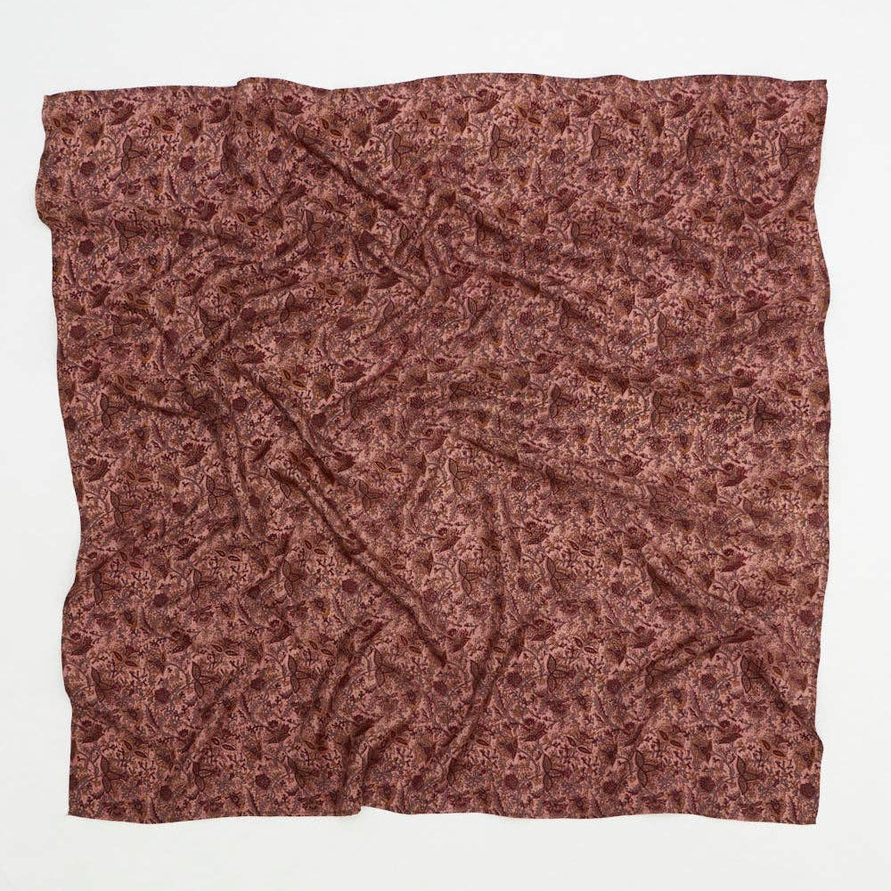 Vintage Silk Square ~ Berry Vine