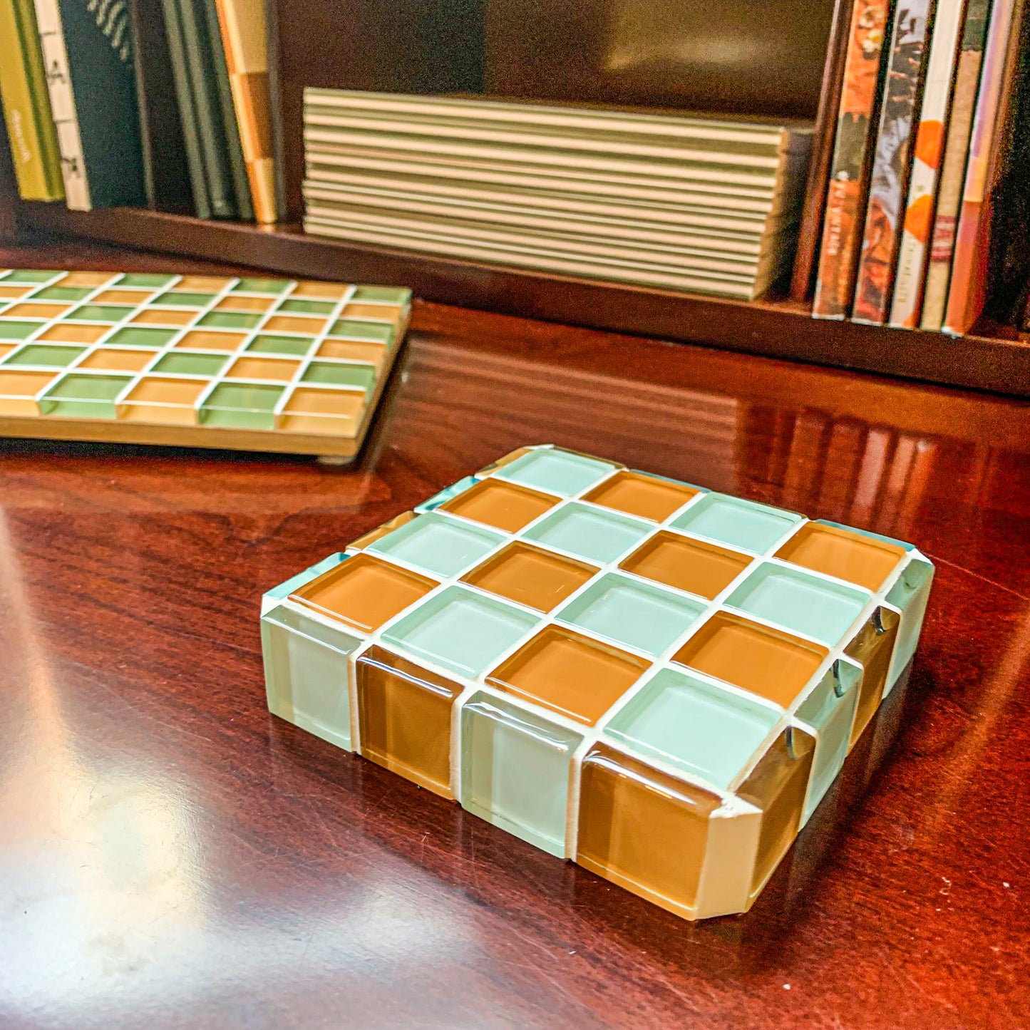 Glass Tile Cube ~ Hazelnut Milk Chocolate