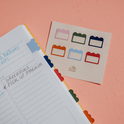 Metal Index Tabs ~ Cloud Multicolor