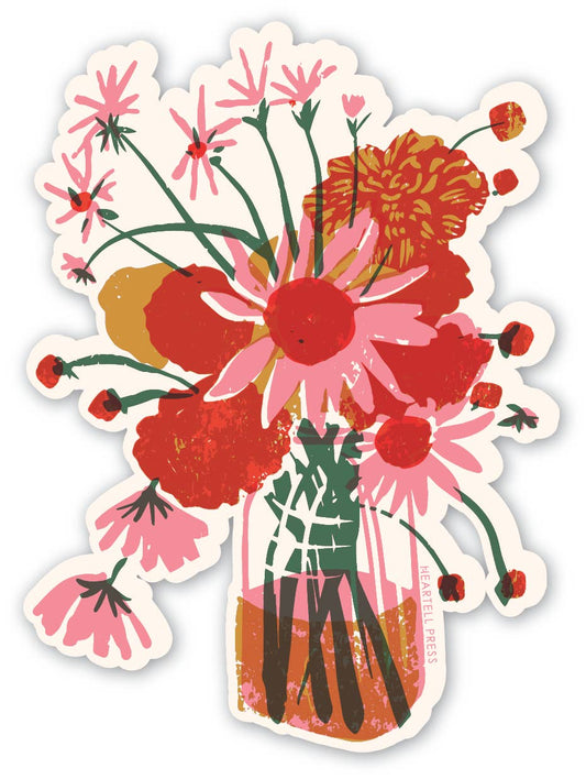 Sticker ~ Glass Jar Bouquet