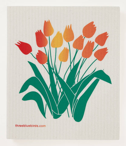 Swedish Dishcloth ~ One-of-a-Kind Tulips