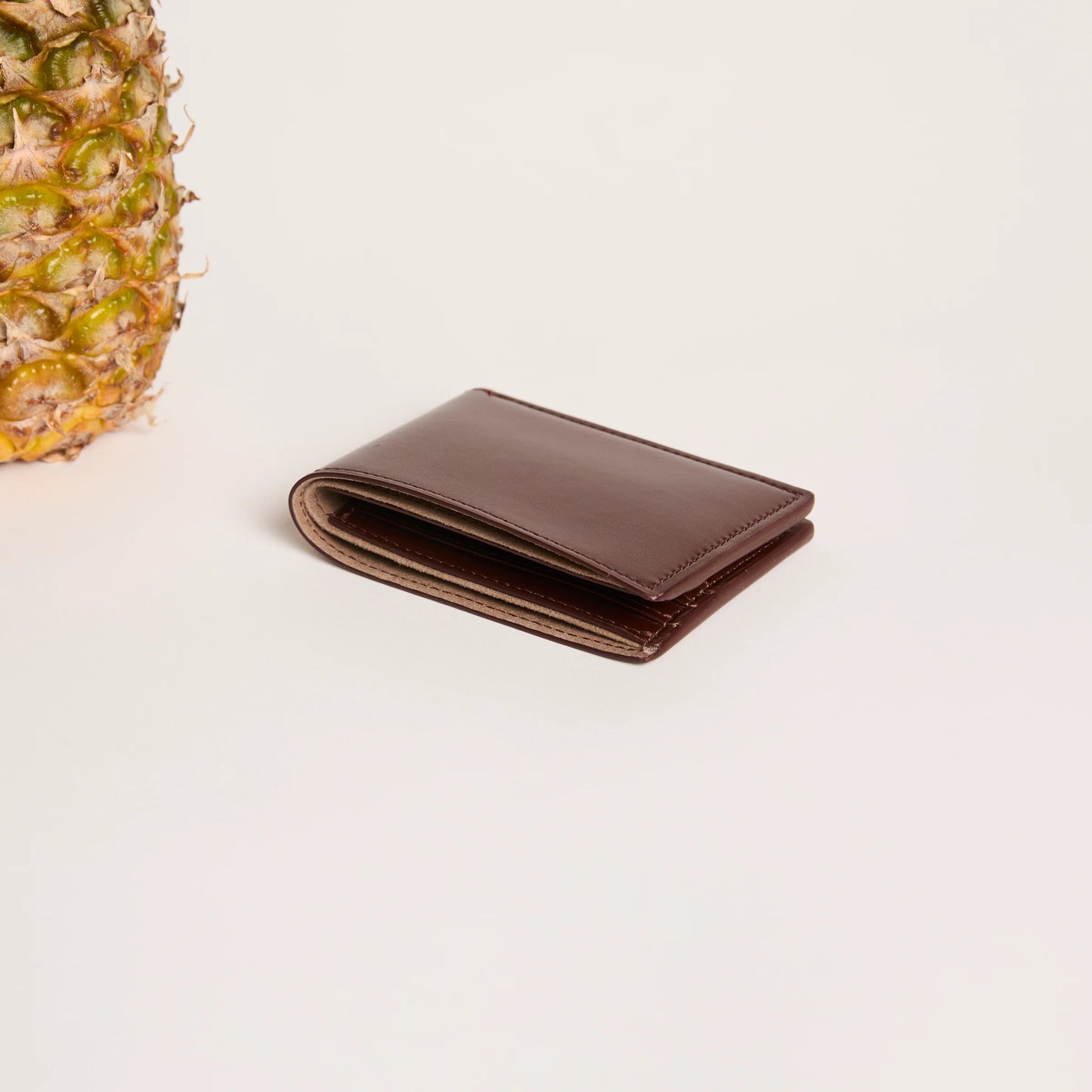 Pineapple Leather Bifold Wallet ~ Brown