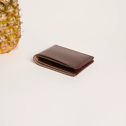 Pineapple Leather Bifold Wallet ~ Brown
