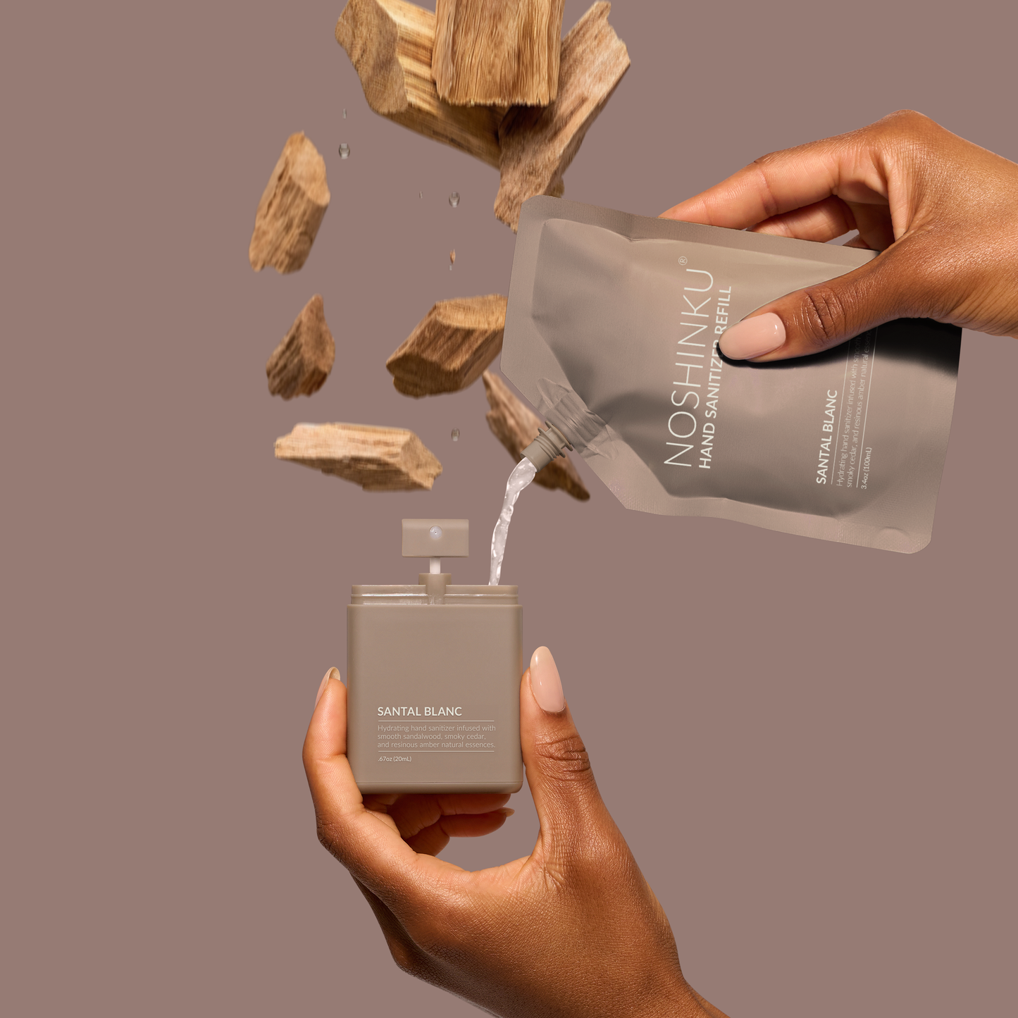 Refillable Pocket Sanitizer ~ Santal Blanc