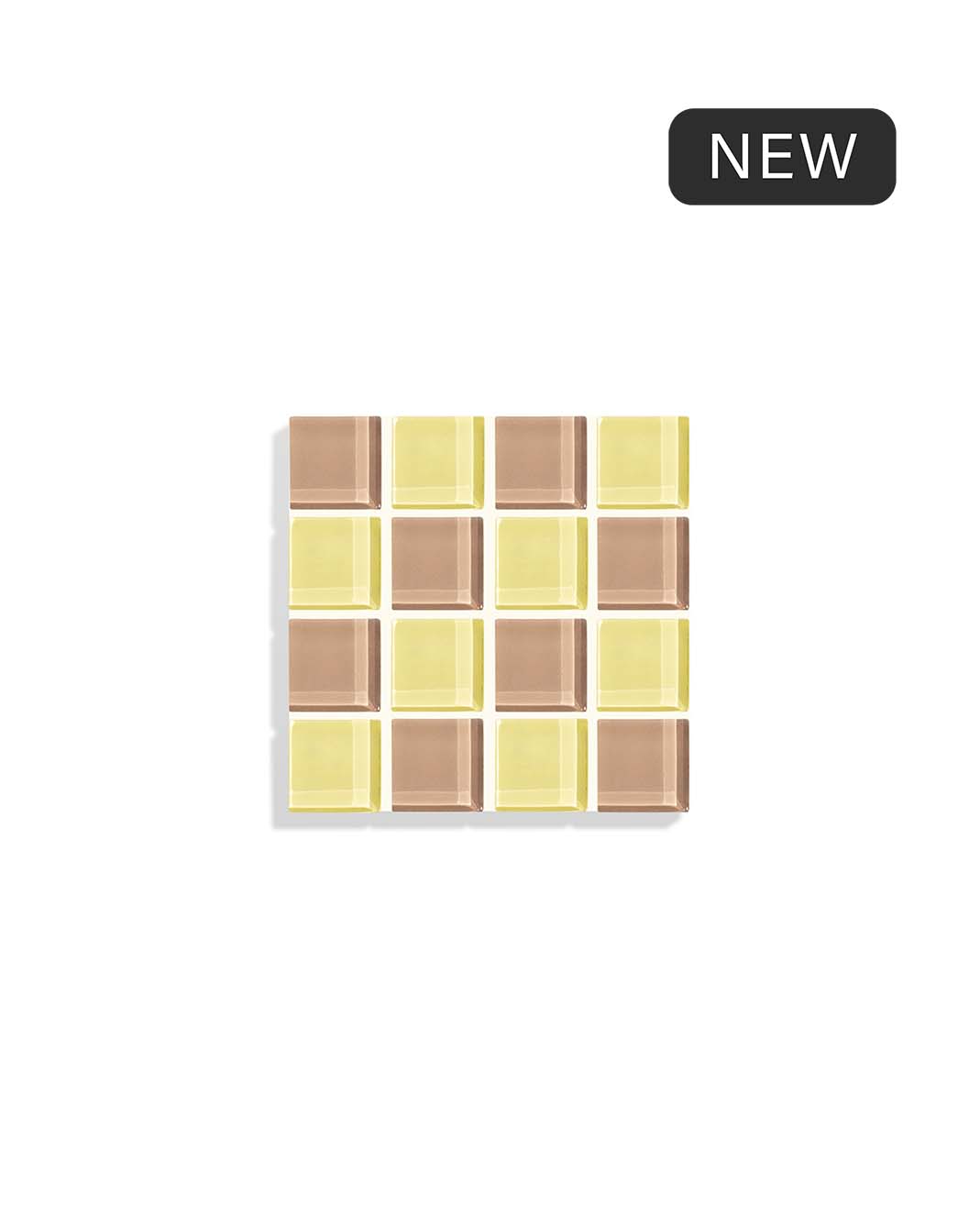 Glass Tile Coaster ~ Earthy Yellow