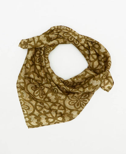 Vintage Silk Square ~ Gold Flower