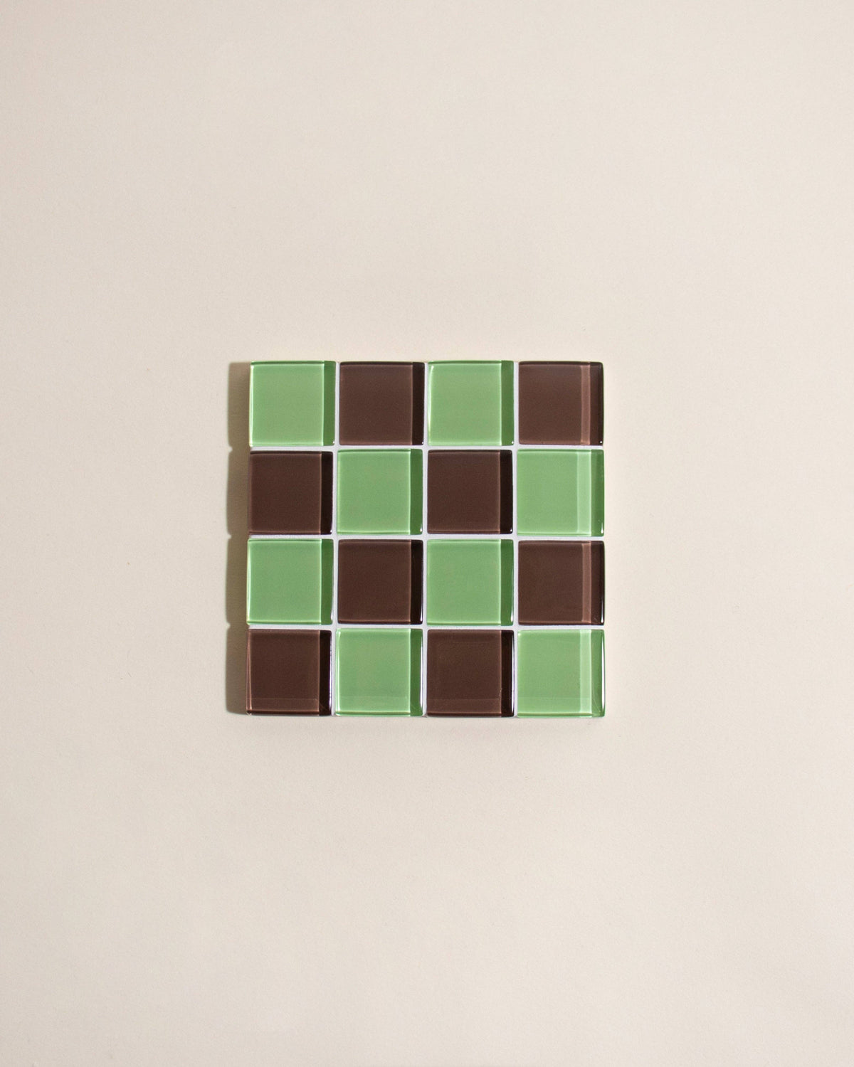 Glass Tile Coaster ~ Mint Dark Chocolate