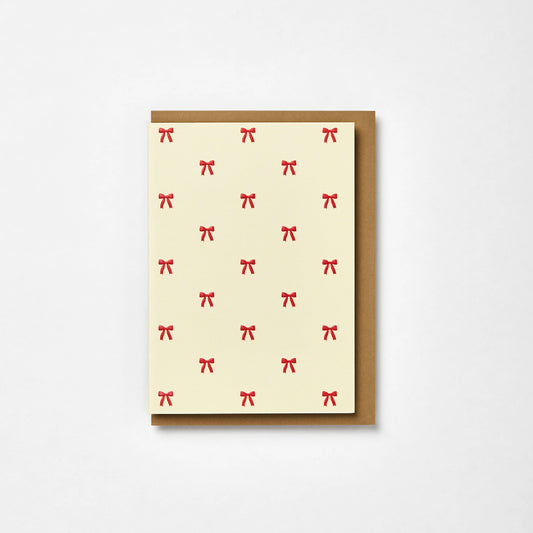 Blank Greeting Card ~ Red Bows