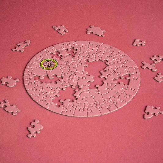 Round Puzzle (81 Pieces) ~ Flat Pink Grapefruit