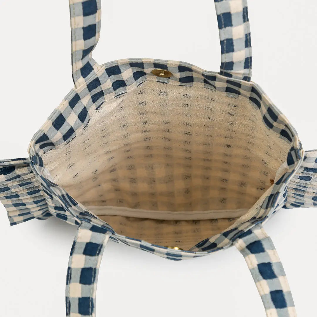 Momo Tote ~ Indigo Gingham