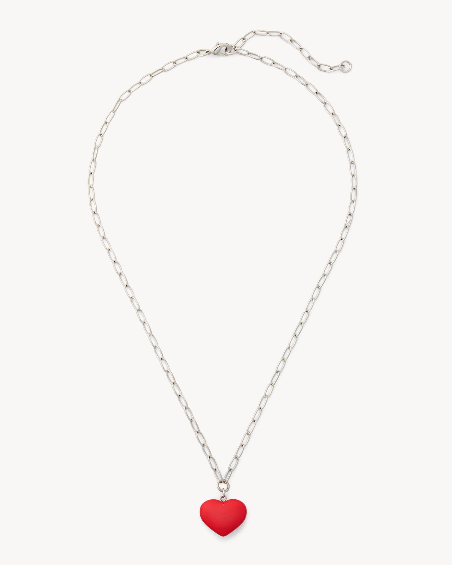 Mini Heart Pendant Necklace in Ruby
