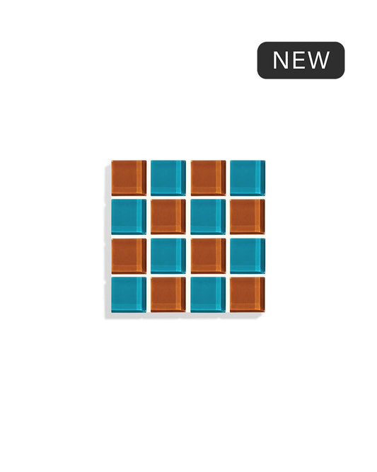 Glass Tile Coaster ~ Retro