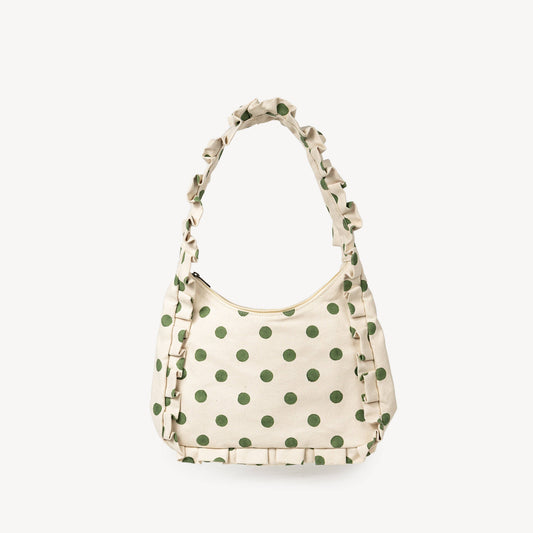 Momo Shoulder Bag - Olive Dot