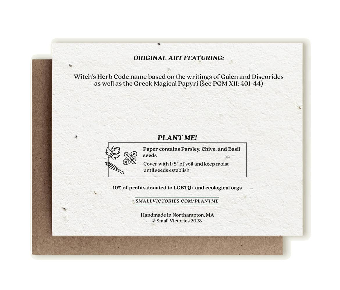 Plantable Greeting Card ~ Ram's Head & Valerian