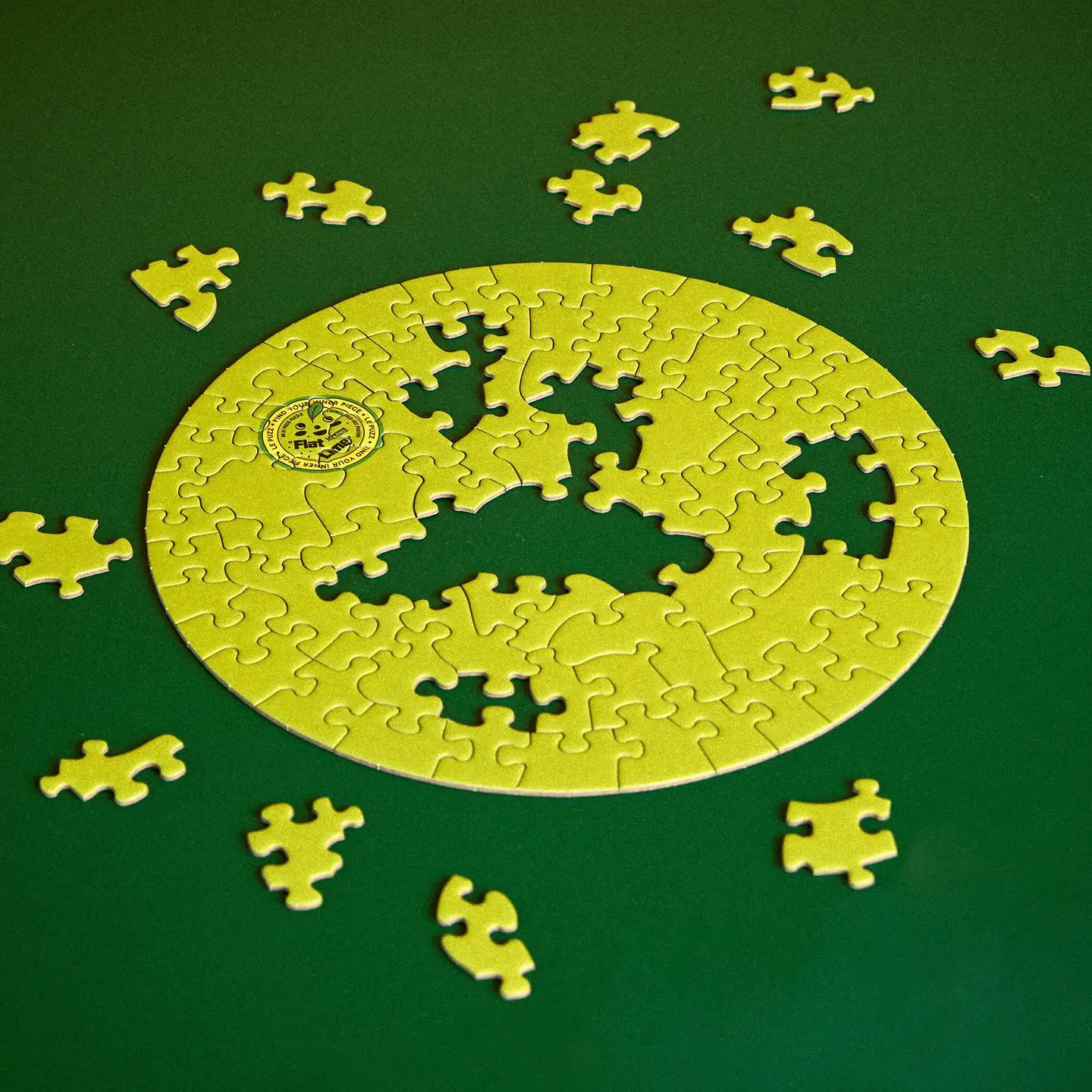 Round Puzzle (81 Pieces) ~ Flat Lime