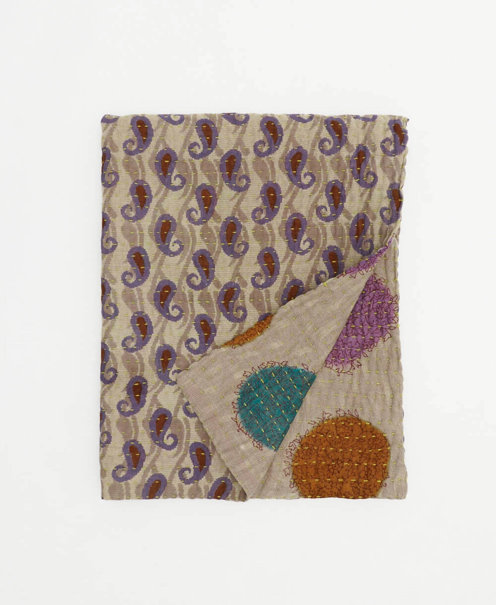 Baby Kantha Quilt ~ Pop of Color