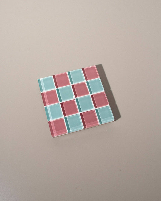 Glass Tile Coaster ~ Bubble Gum