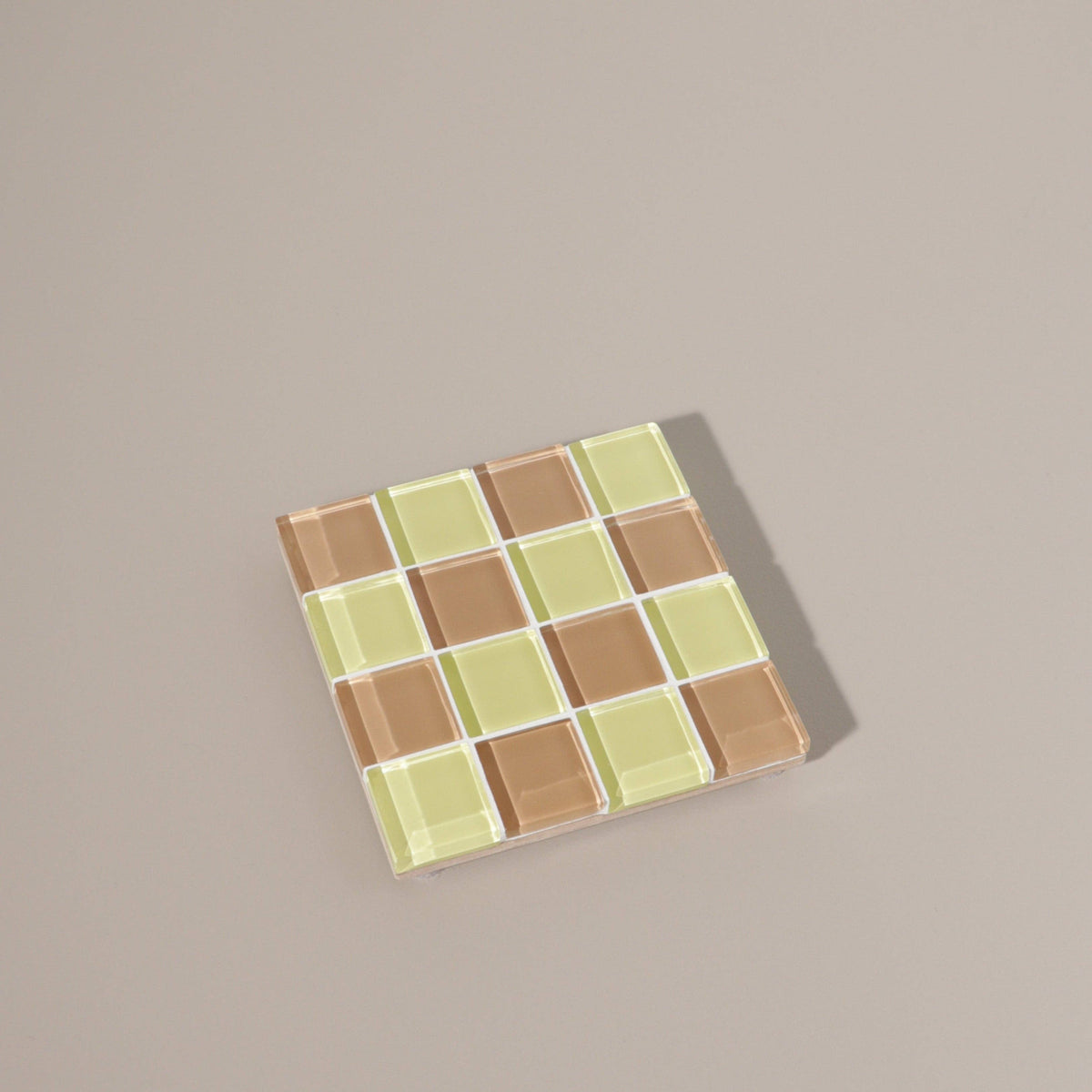 Glass Tile Coaster ~ Earthy Yellow