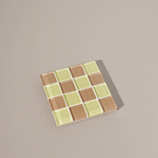 Glass Tile Coaster ~ Earthy Yellow