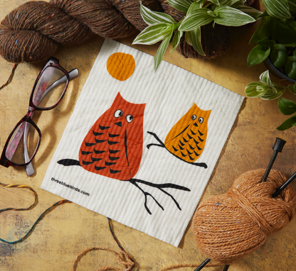 Swedish Dishcloth ~ Brown Whoo?