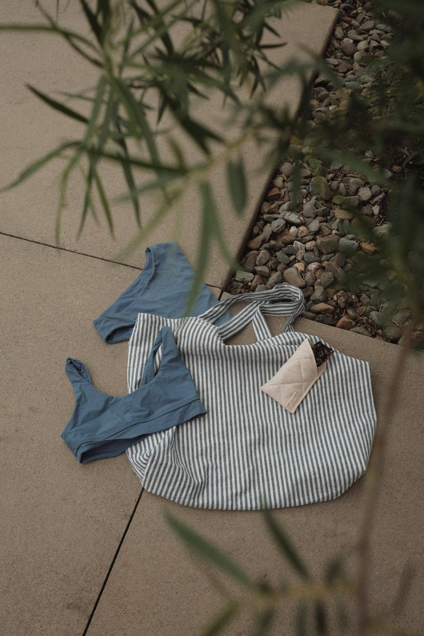 Striped Beach Tote ~ Marine