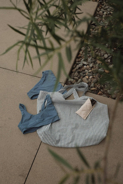 Striped Beach Tote ~ Marine