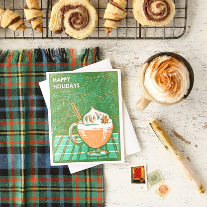 Holiday Greeting Card ~ Happy Holidays (Eggnog)