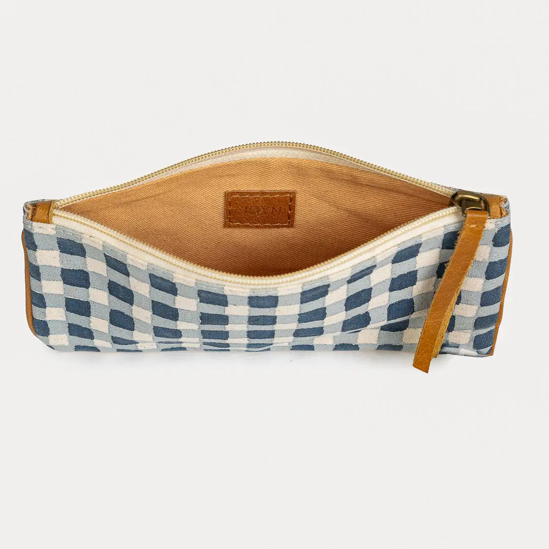 Pencil Pouch ~ Indigo Gingham
