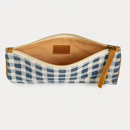 Pencil Pouch ~ Indigo Gingham