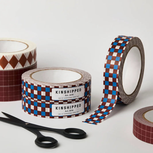 Compostable Paper Tape ~ Blue Brugge Tile