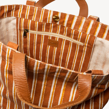 Carryall Tote - Chocolate Stripe
