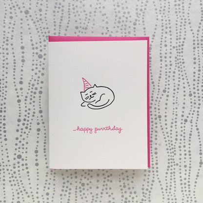 Birthday Greeting Card ~ Happy Purrthday