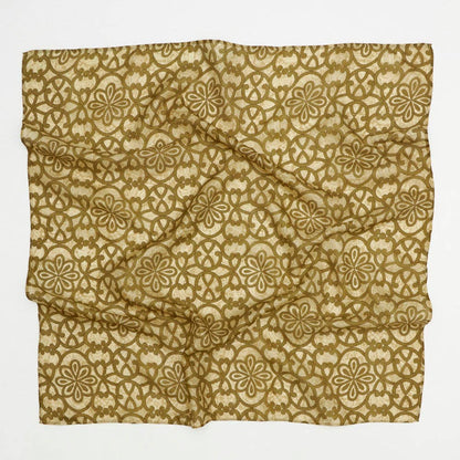 Vintage Silk Square ~ Gold Flower