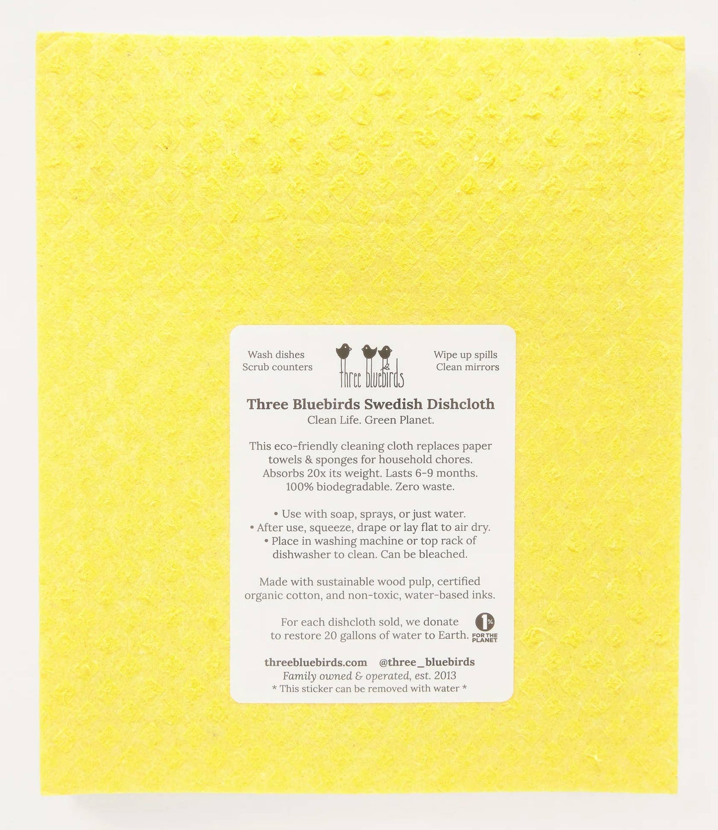 Swedish Dishcloth ~  Pansies on Yellow