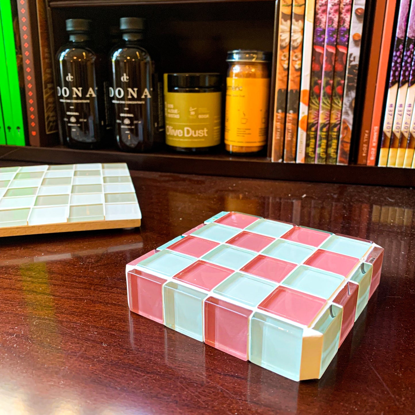 Glass Tile Cube ~ Pink Himalayan Milk Chocolate