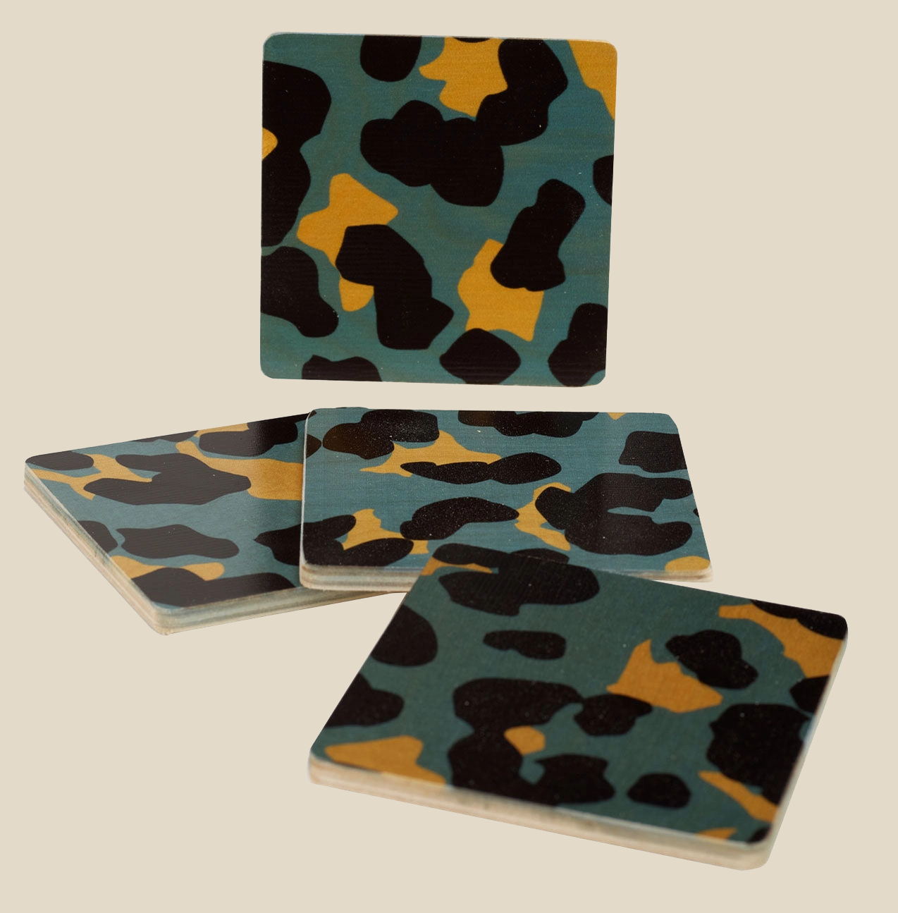 Coasters (Set of Four) ~ Blue Cheetah